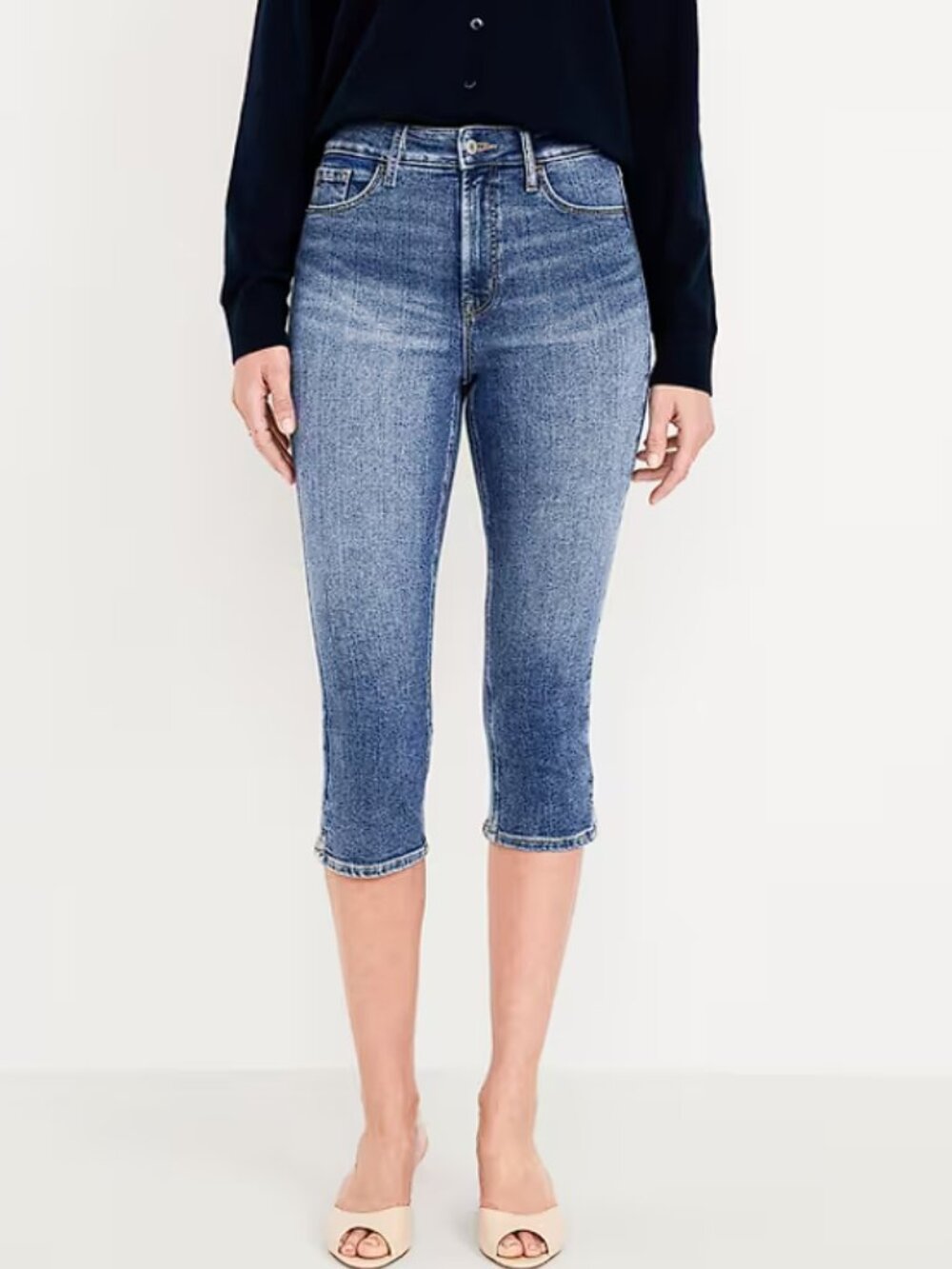 Old Navy High-Waisted Rockstar Slim Capri Jeans Blue (6) NWT!